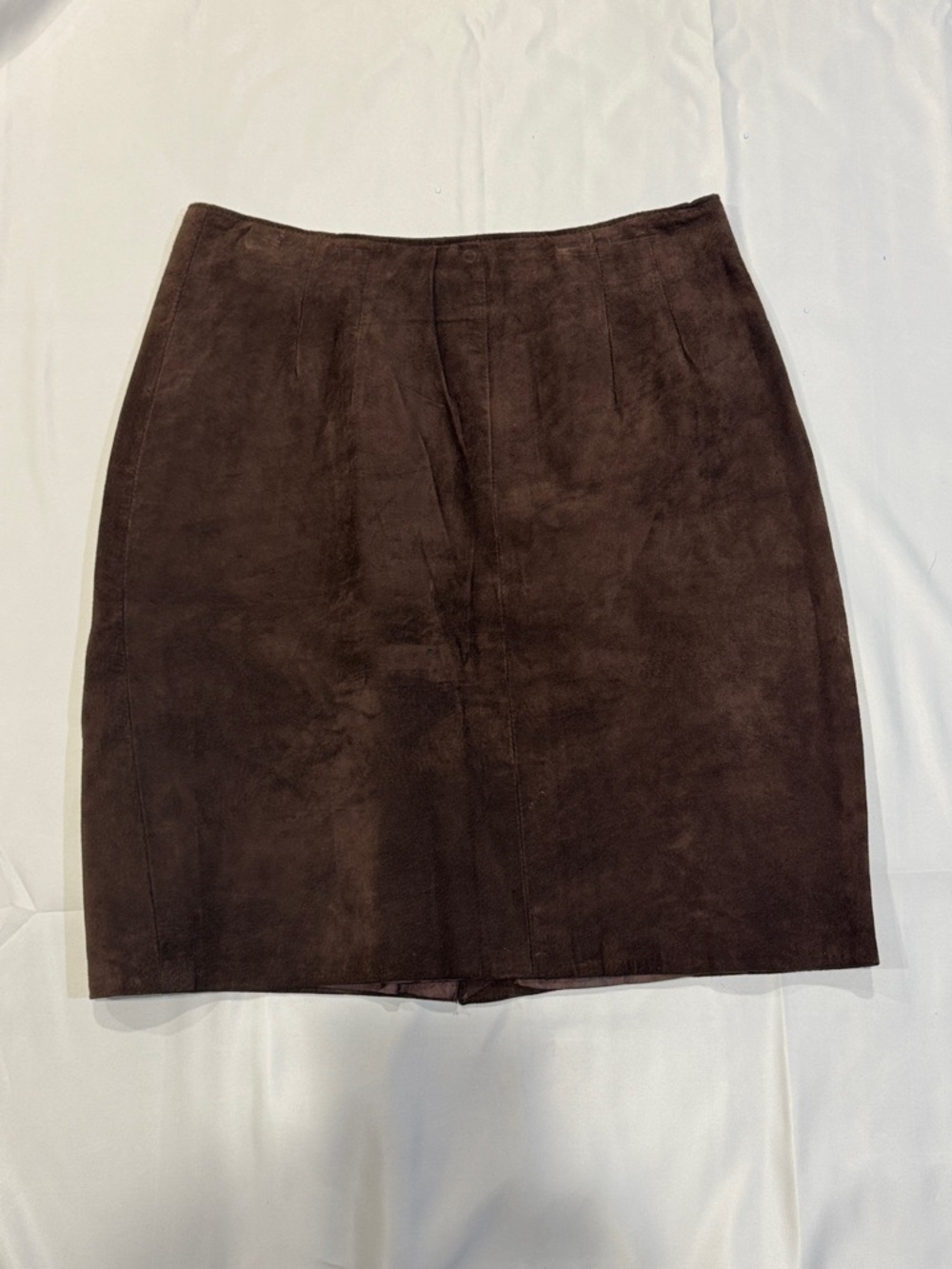 Potomac Collection Petites Brown Pig Suede Mini Skirt (Size 10P)